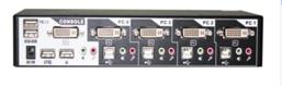 4-Port Dual Link DVI USB KVM Switch w/ Audio, Mic, & Hub