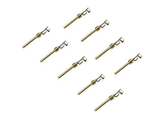 DB9 Male Connector Kit Set, DB9 Male Crimp Type with PVC Hood + 9 Gold Plated Pro D-Sub Male Pins + Strain Relief Grommet, DB Connector Kit Set,USA Seller