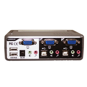 2-Port USB-PS/2 KVM Switch w/ Audio, Mic & Hub