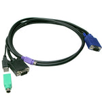 Slim 3-in-1 USB PS/1 KVM Combo cable