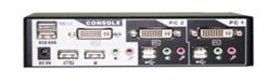 2-Port Dual Link DVI USB KVM Switch w/ Audio, Mic, & Hub
