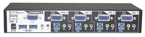 4-Port Smart Touch VGA USB KVM Switch w/ USB 3.0 Hubs