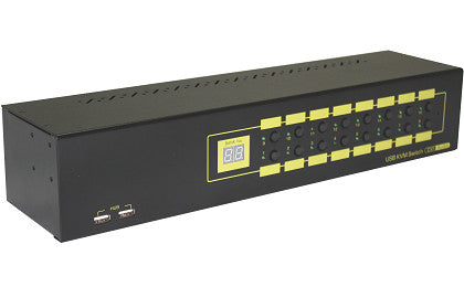 16-Port Rackmountable DVI KVM Switxch w/ Audio, Mic& Hub